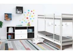 Lit Superposé bois enfant "Lionel" 90 x 190 cm - Blanc