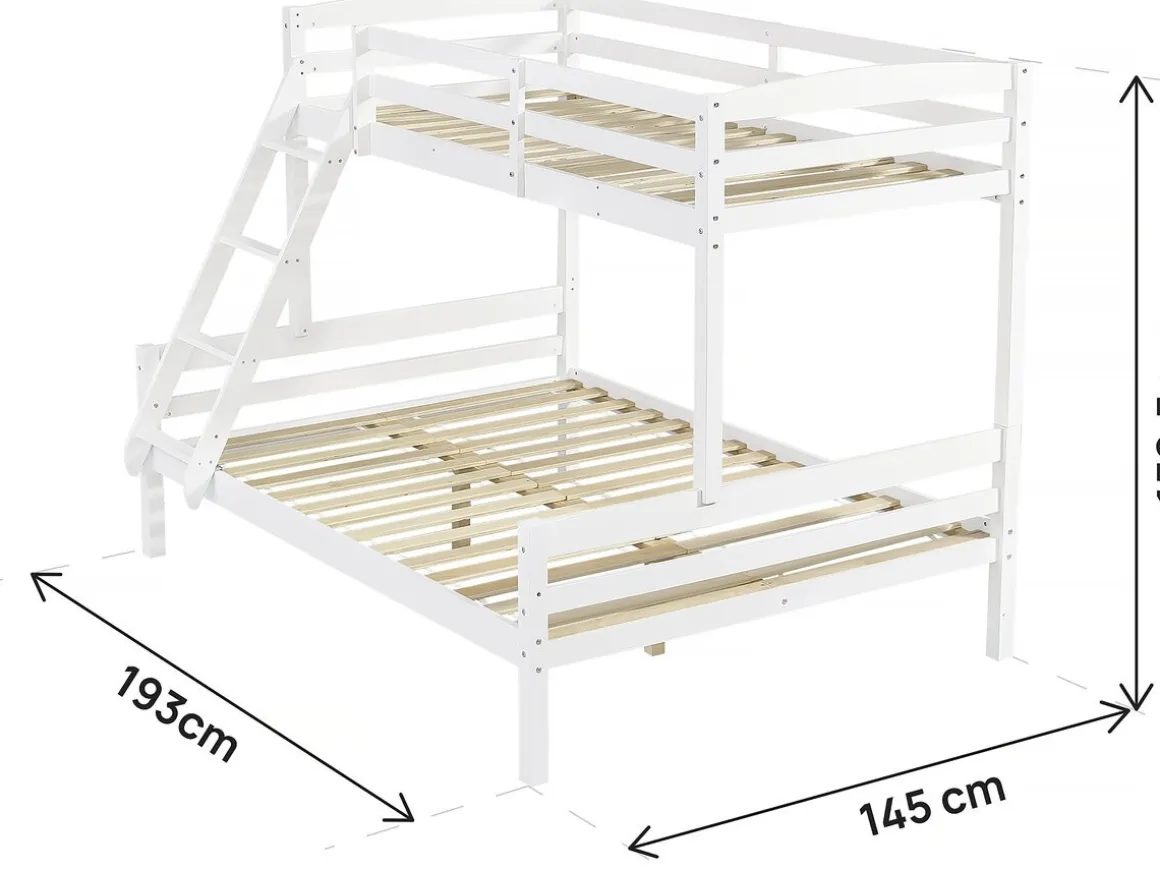 Lit Superposé en bois enfant "Léa" - Blanc