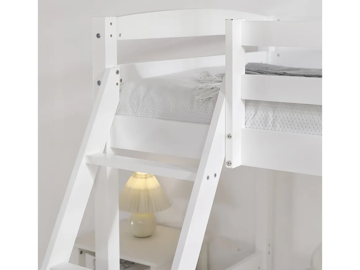 Lit Superposé en bois enfant "Léa" - Blanc