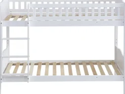 Lit superposé enfant "Gabriel" - Bois - Blanc - 90 x 190 cm