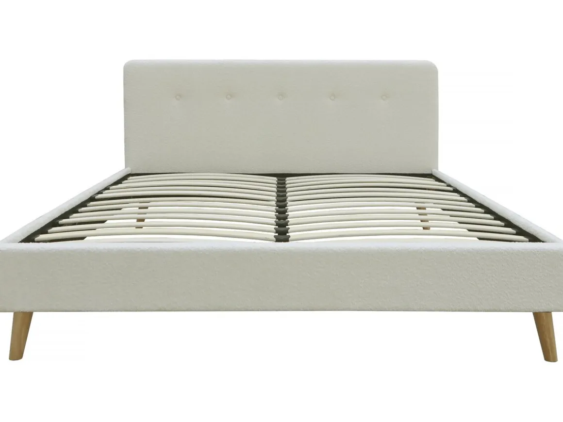 Lit tissu bouclette "Nemo" - 140 x 190 cm - Crème