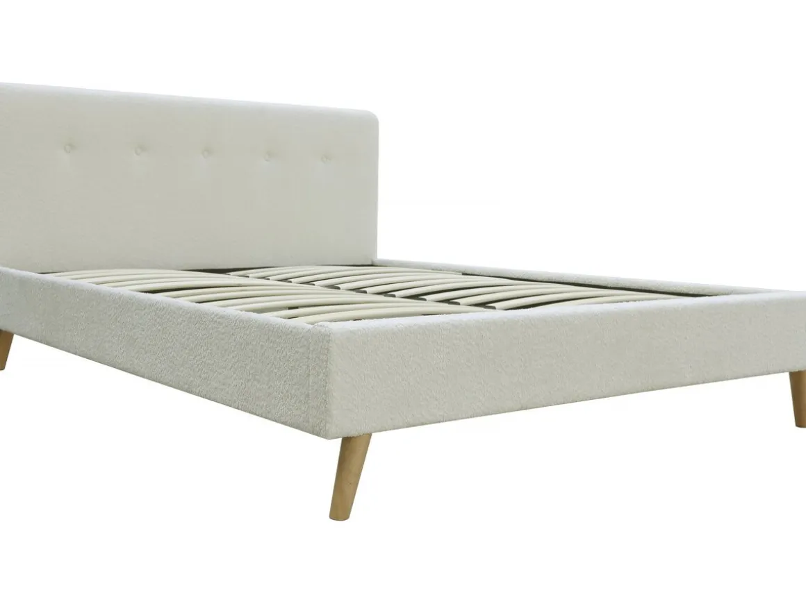 Lit tissu bouclette "Nemo" - 160 x 200 cm - Crème