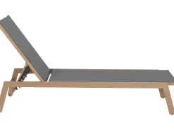 Lot de 2 bains de soleil en aluminium imitation bois 