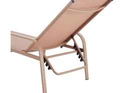 Lot de 2 Bains de soleil en métal avec accoudoirs