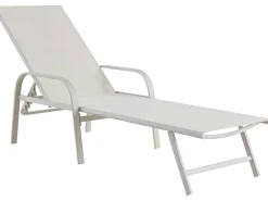 Lot de 2 Bains de soleil en métal avec accoudoirs 