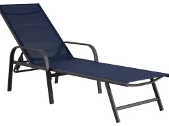 Lot de 2 Bains de soleil en métal avec accoudoirs 