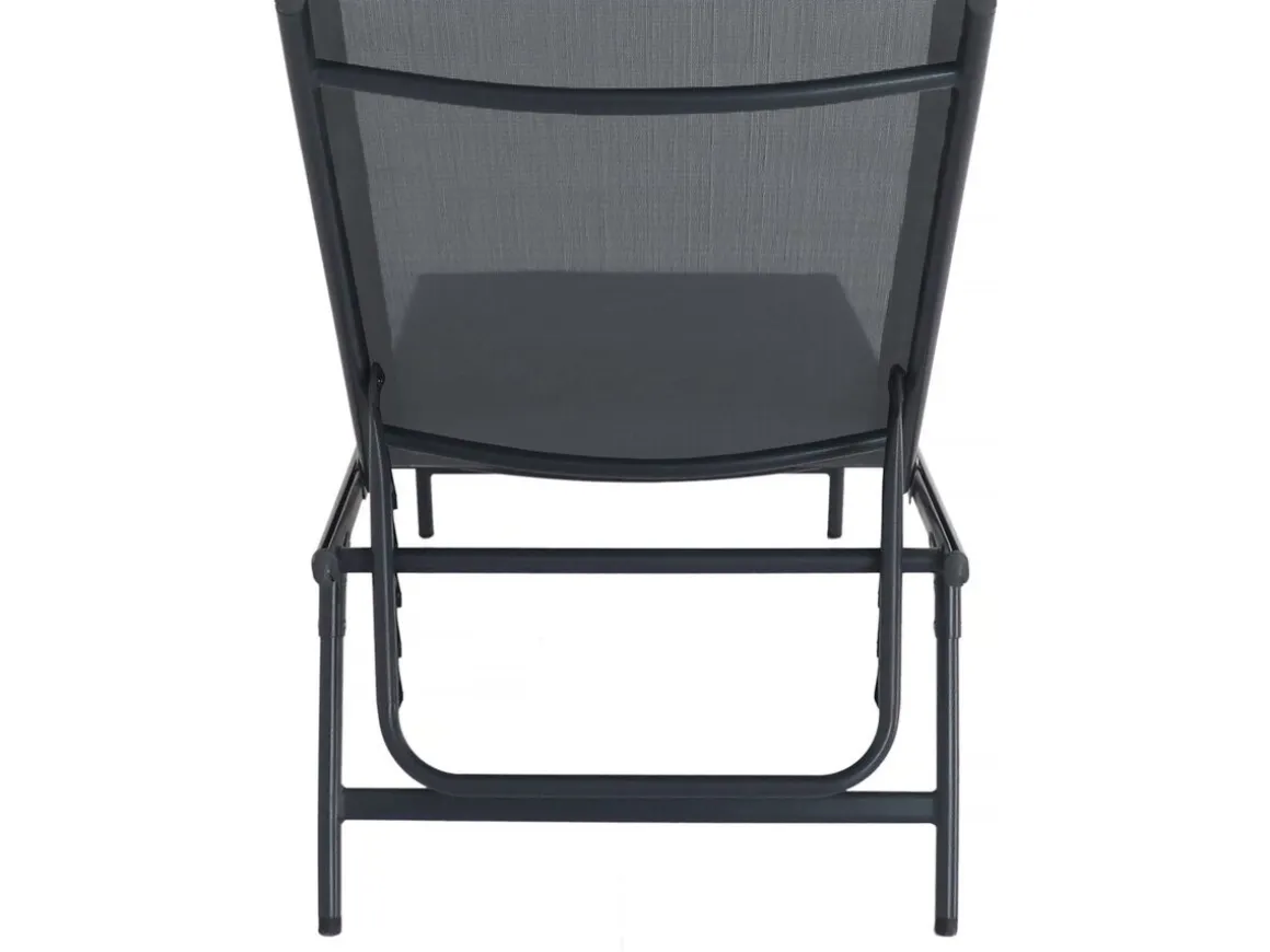 Lot de 2 bains de soleil en métal "Sublima" - 180 x 54 x 104 cm - Anthracite