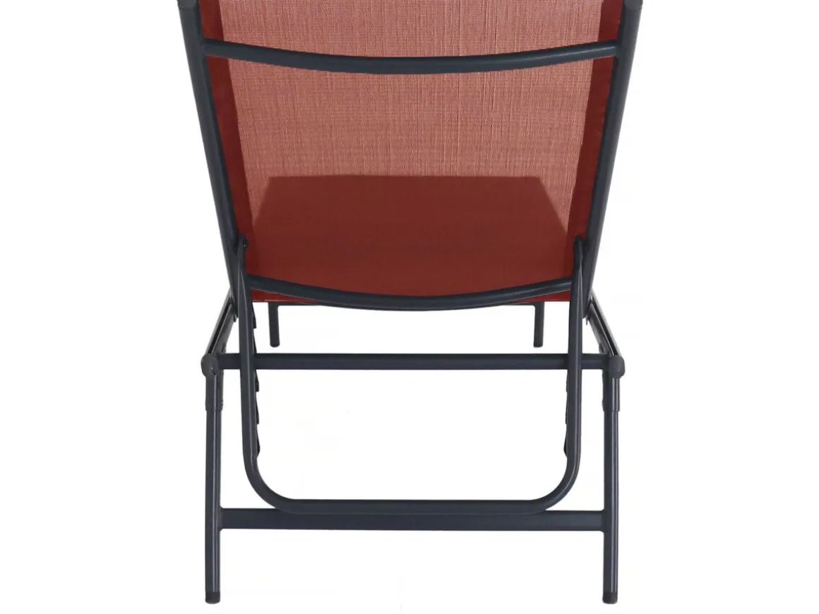Lot de 2 bains de soleil en métal "Sublima" - 180 x 54 x 104 cm - Terracotta
