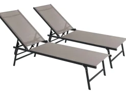 Lot de 2 bains de soleil en métal 