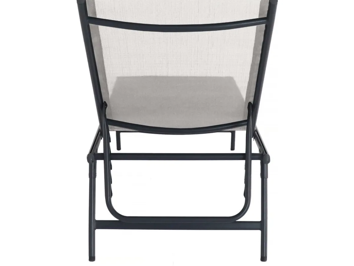 Lot de 2 bains de soleil en métal "Sublima" - 180 x 54 x 104 cm - Beige