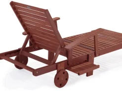 Lot de 2 bains de soleil pliant en bois exotique "Tokyo" - Mahogany - Marron acajou