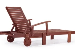 Lot de 2 bains de soleil pliant en bois exotique