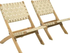 Lot de 2 chaises de jardin en bois