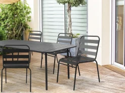 Lot de 2 chaises de jardin en métal empilables 