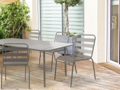 Lot de 2 chaises de jardin en métal empilables 