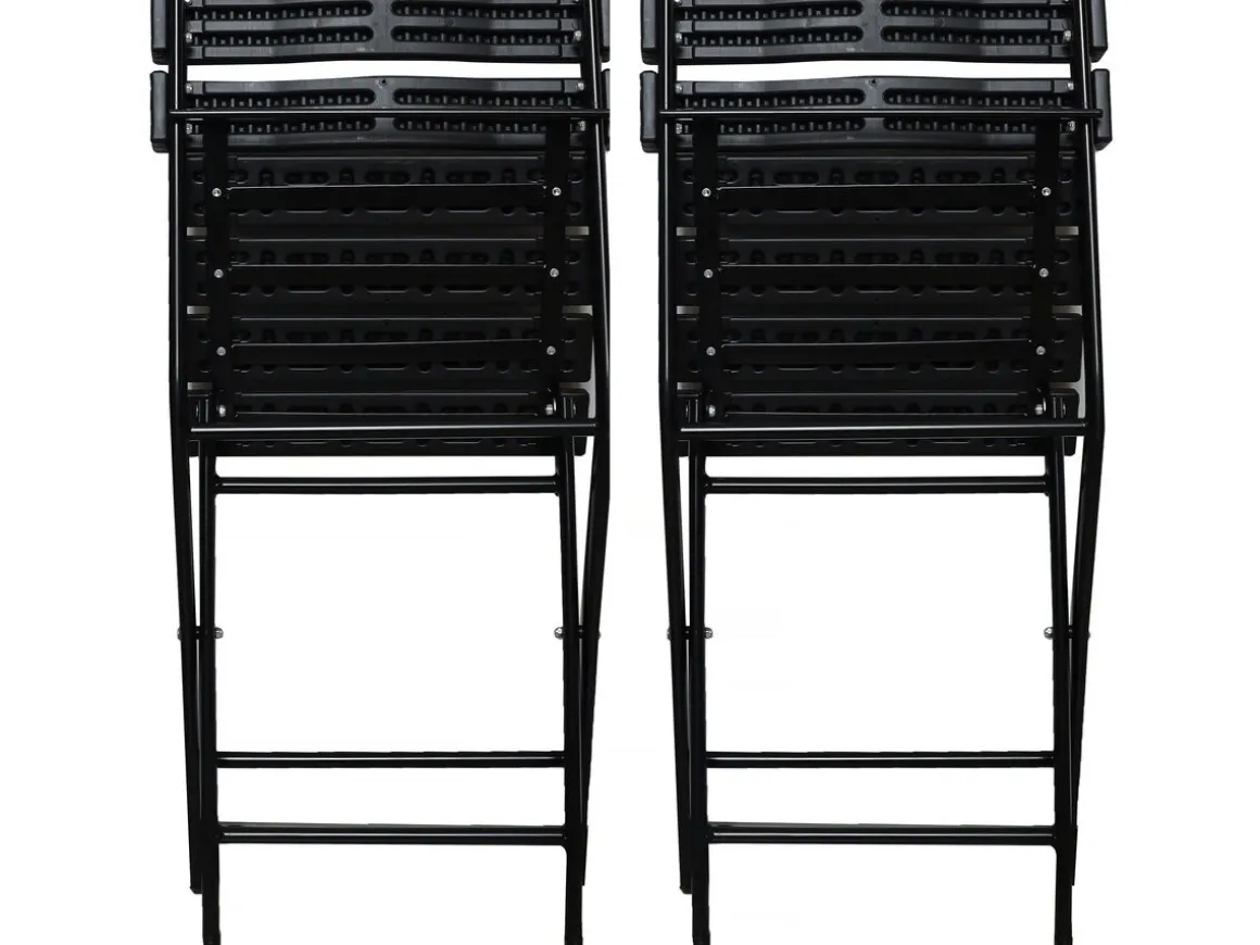 Lot de 2 chaises de jardin pliable en plastique "Tenerife" - Gris anthracite