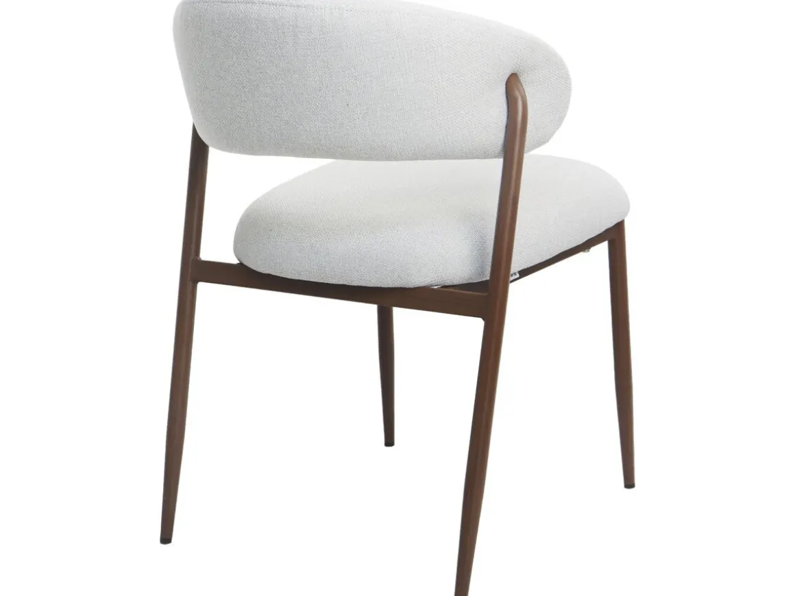 Lot de 2 chaises de salle à manger en tissu et métal "Edena" - Gris clair