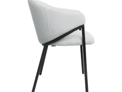 Lot de 2 chaises de salle à manger en tissu et métal