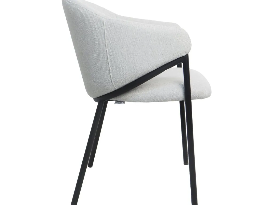 Lot de 2 chaises de salle à manger en tissu et métal "Auralis" - Gris clair