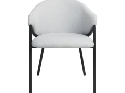 Lot de 2 chaises de salle à manger en tissu et métal