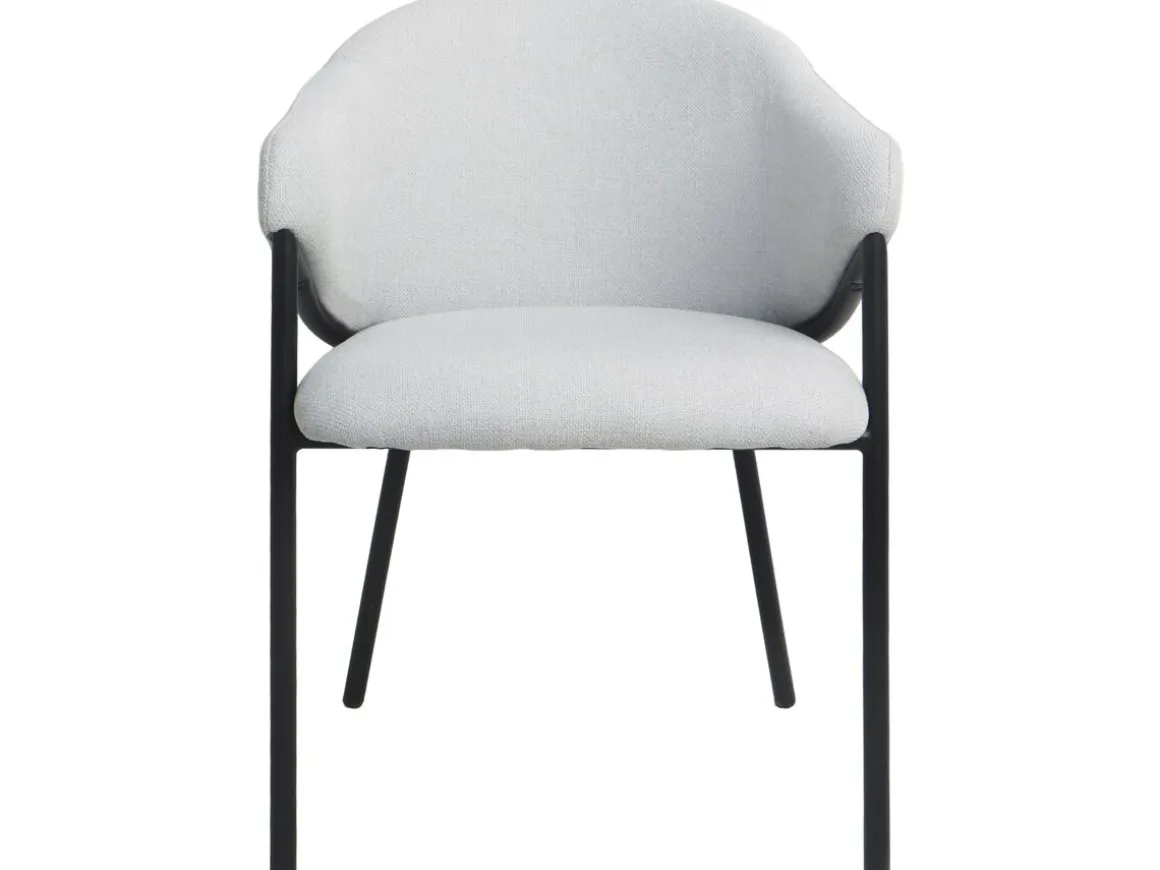 Lot de 2 chaises de salle à manger en tissu et métal "Auralis" - Gris clair