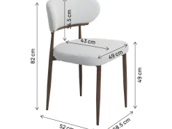 Lot de 2 chaises de salle à manger imitation bois "Elora" - Gris clair