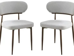 Lot de 2 chaises de salle à manger imitation bois 