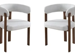 Lot de 2 chaises de salle à manger avec accoudoirs "Opale" - Gris clair