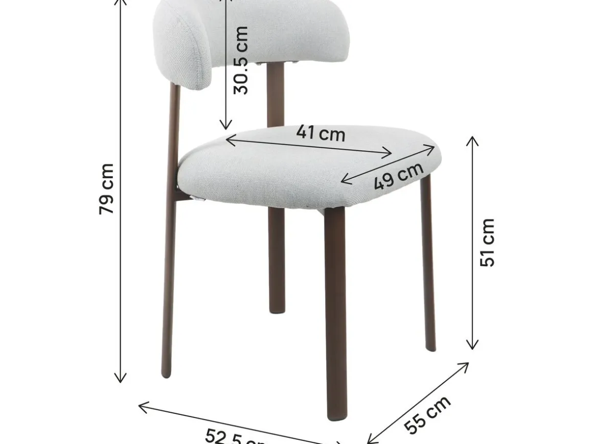 Lot de 2 chaises de salle à manger imitation bois "Aurea" - Gris clair