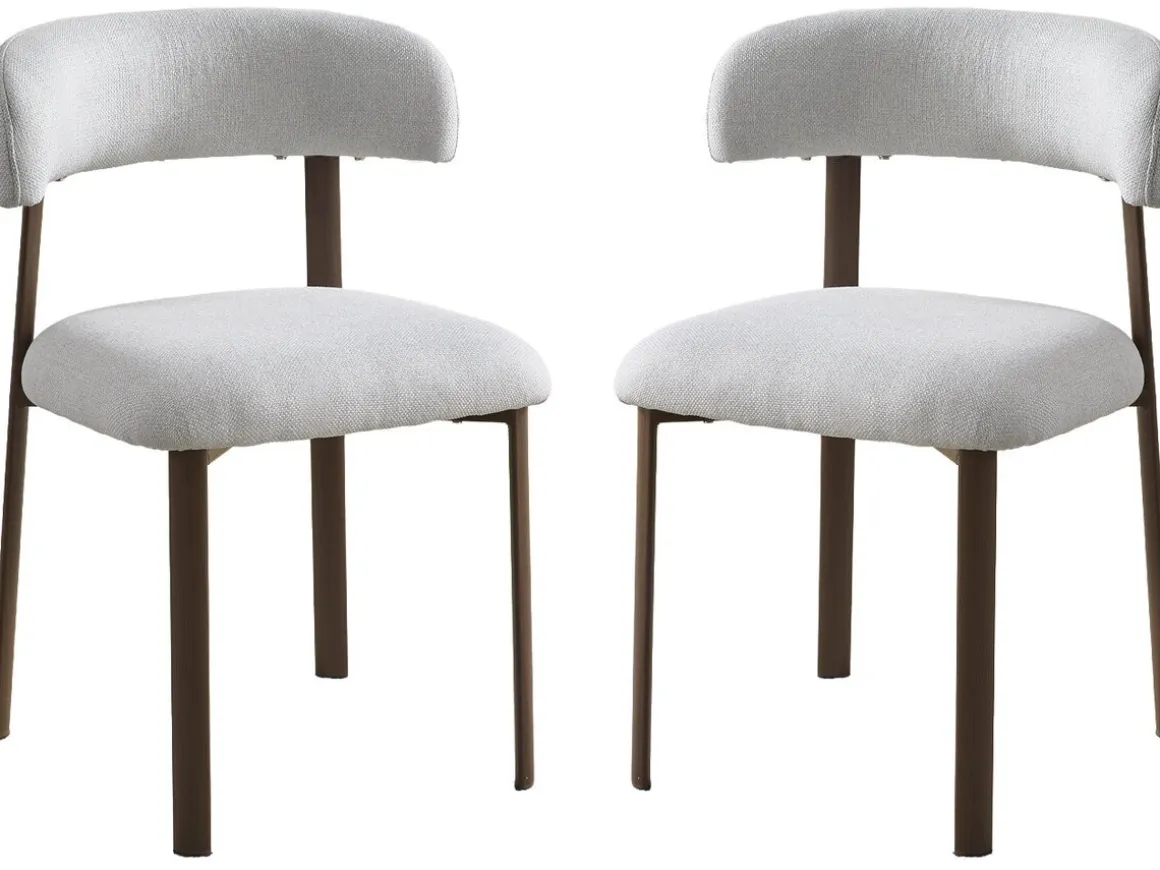 Lot de 2 chaises de salle à manger imitation bois "Aurea" - Gris clair