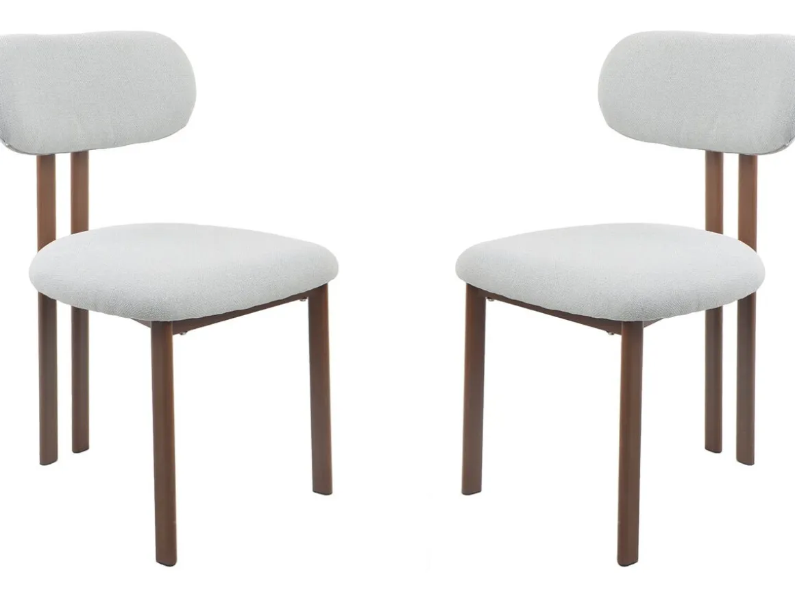 Lot de 2 chaises de salle à manger imitation bois "Veralia" - Gris clair