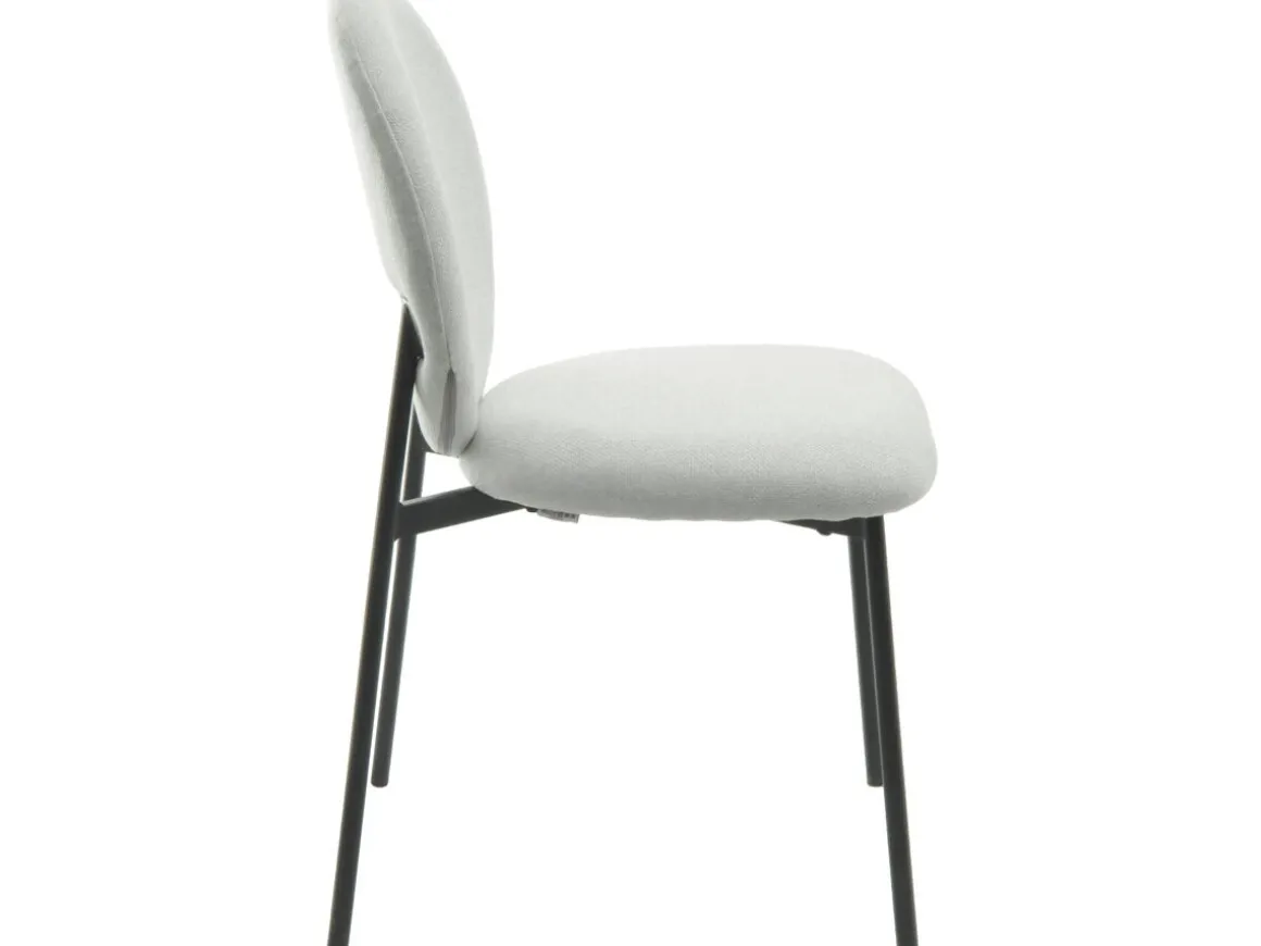 Lot de 2 chaises de salle à manger en métal "Perla" - Gris clair