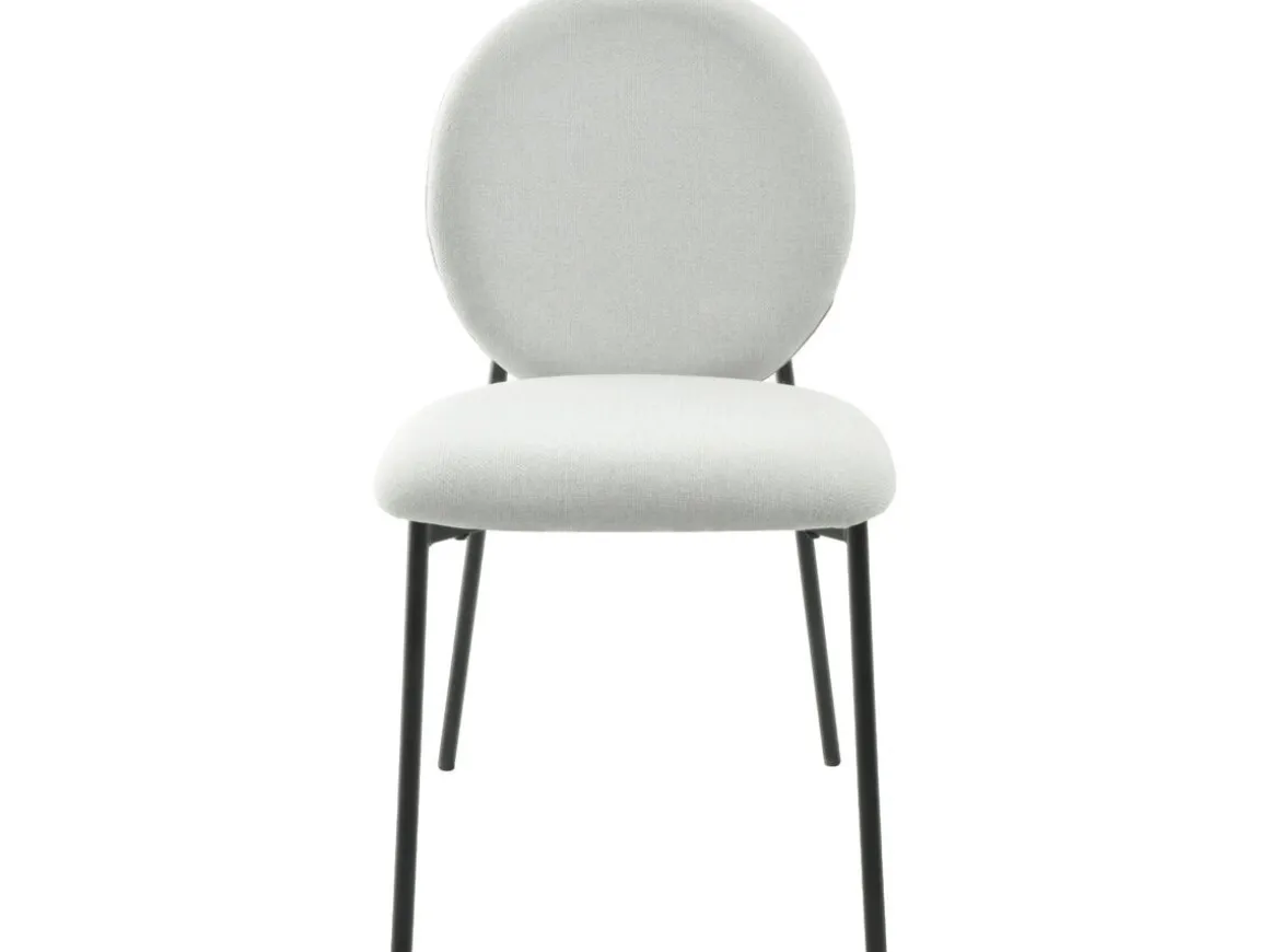 Lot de 2 chaises de salle à manger en métal "Perla" - Gris clair
