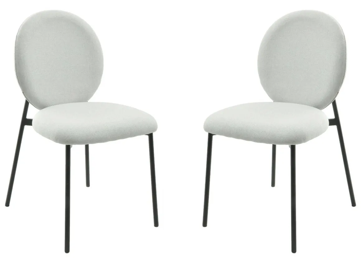Lot de 2 chaises de salle à manger en métal "Perla" - Gris clair