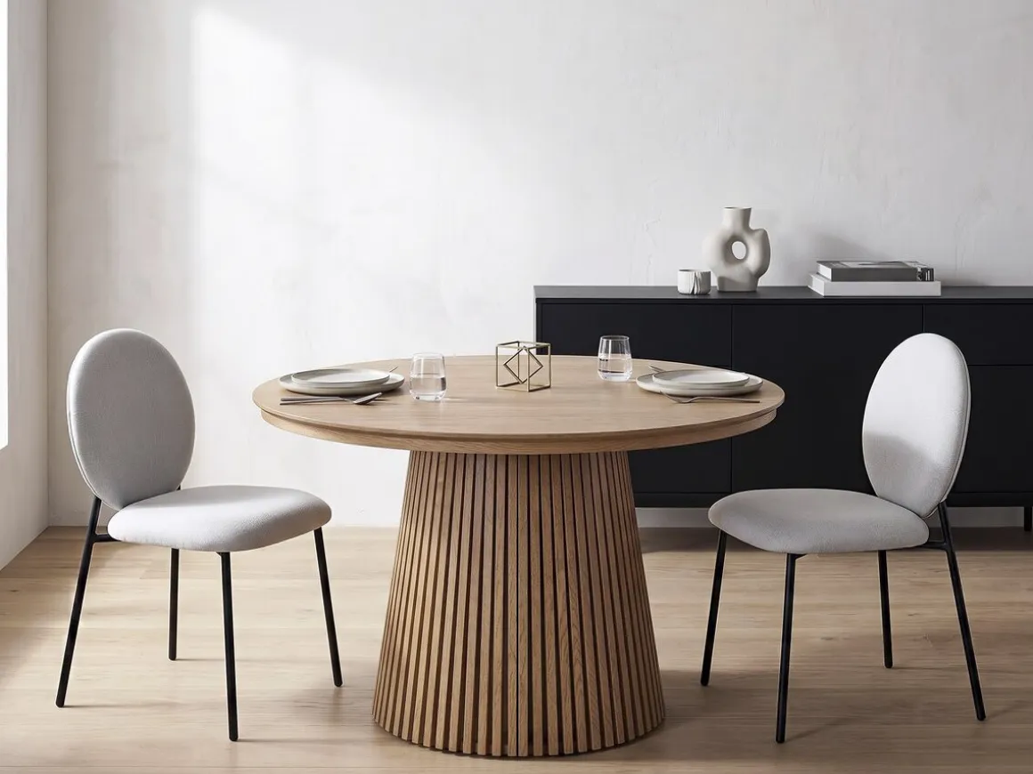 Lot de 2 chaises de salle à manger en métal "Perla" - Gris clair