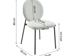 Lot de 2 chaises de salle à manger en métal
