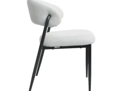 Lot de 2 chaises de salle à manger en tissu et métal "Edena" - Gris clair