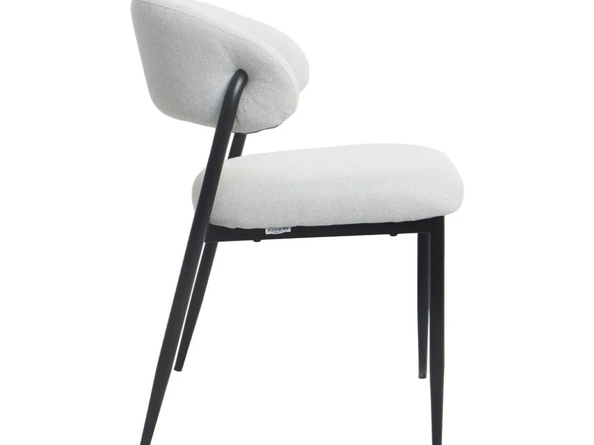 Lot de 2 chaises de salle à manger en tissu et métal "Edena" - Gris clair
