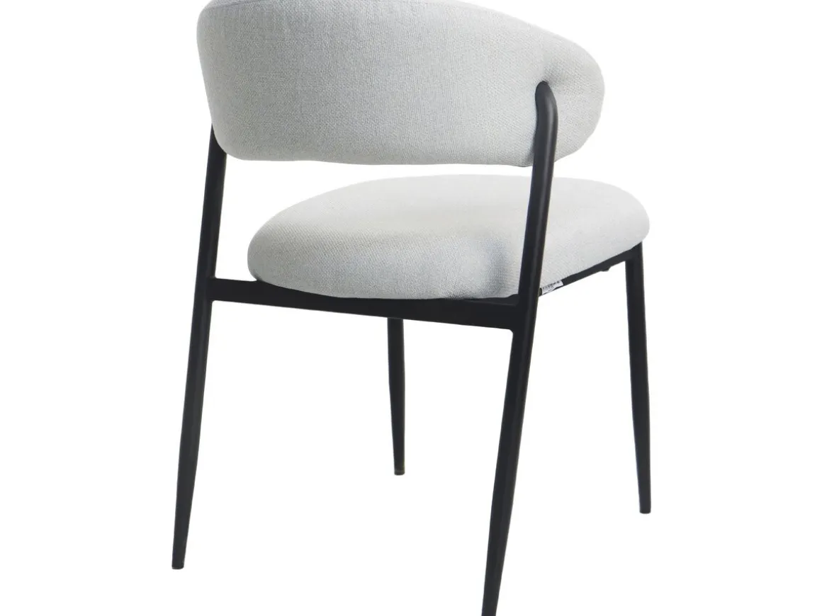Lot de 2 chaises de salle à manger en tissu et métal "Edena" - Gris clair