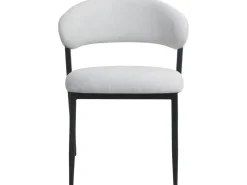 Lot de 2 chaises de salle à manger en tissu et métal