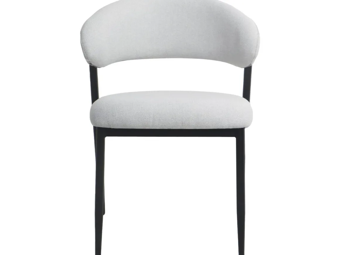 Lot de 2 chaises de salle à manger en tissu et métal "Edena" - Gris clair