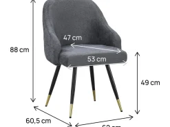 Lot de 2 chaises en tissu 
