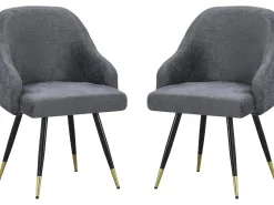 Lot de 2 chaises en tissu 