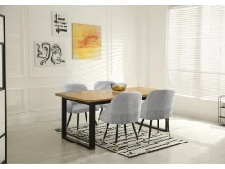 Lot de 2 chaises en tissu "Harmony" - 54 x 57 x 90 cm - Beige