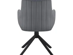 Lot de 2 chaises en tissu "Pharell" - 60 x 61 x 91 cm - Gris