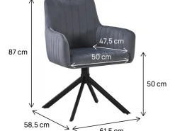 Lot de 2 chaises en tissu 