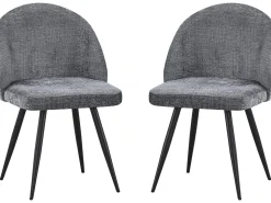 Lot de 2 chaises en tissu "Samuel" - 53 x 51 x 82 cm - Gris