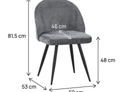 Lot de 2 chaises en tissu 