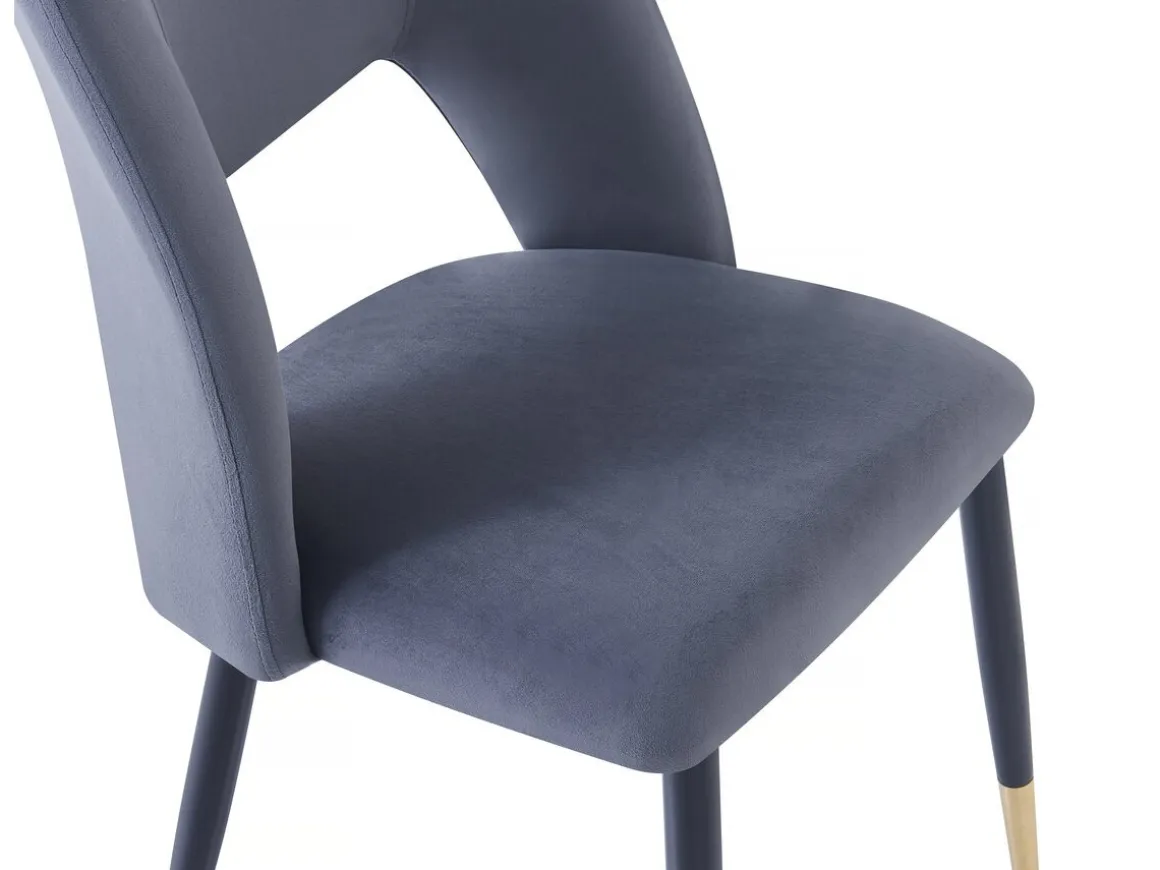 Lot de 2 chaises en velours "Coralie" - Gris