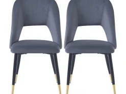 Lot de 2 chaises en velours